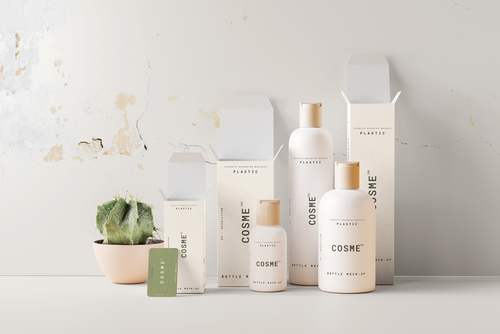 Disc Top-Cap Cosmetic Bottle Mockups