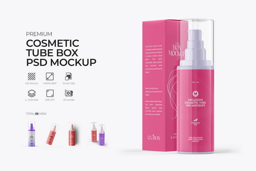 Cosmetic Tube Bottle Mockup