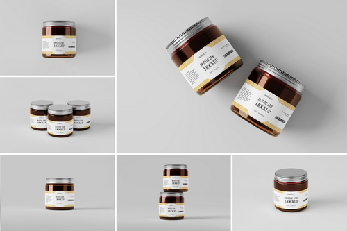 Bottle Glass jar Mockup
