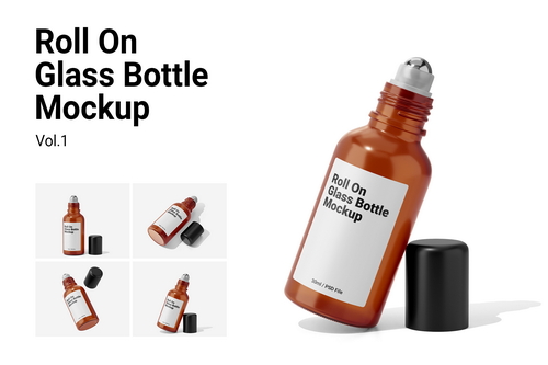 30ml Roll On Glass Bottle Mockup Vol.1