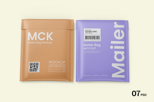 Mailer Bag Packaging Mockup