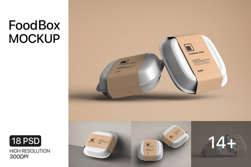 Food Box Eco Packaging Mockup