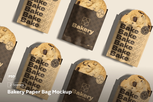 Bakery Paper Bag Mockup