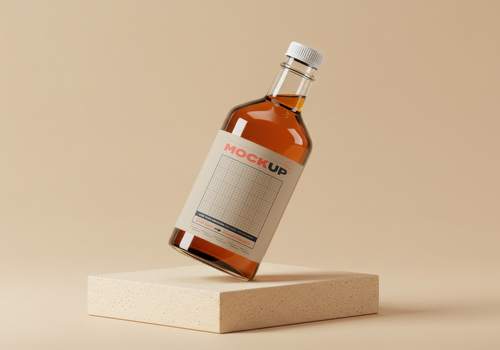 Bottle on Stand Mockups