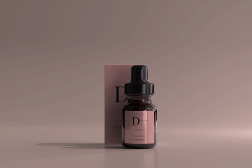 Amber Glass Dropper Bottle Mockup