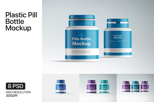 Plastic Pill Bottle Mockup