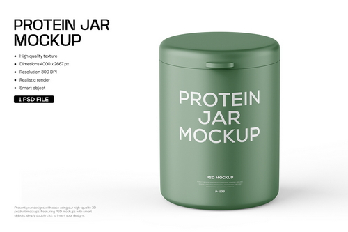 Protein Powder Jar Mockup