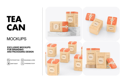 Tea Can Mockups