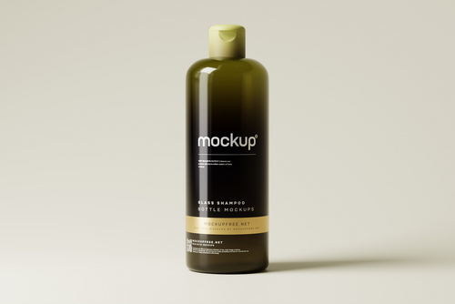 Glass Shampoo or Body Wash Bottle Mockups