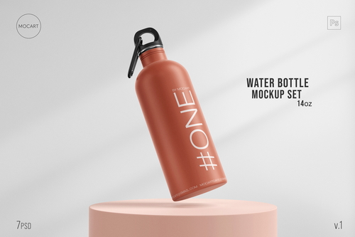 Stainless Steel Water Bottle Mockup