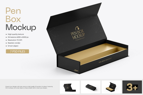 Rectangle Magnetic Gift Box Mockup