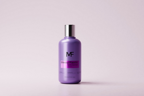 Glossy Plastic Cosmetic Bottle Mockups