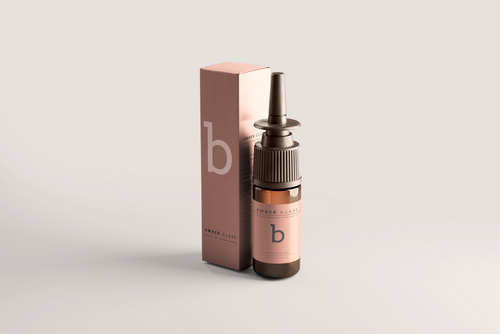 Amber Glass Nasal Spray Bottle Mockups