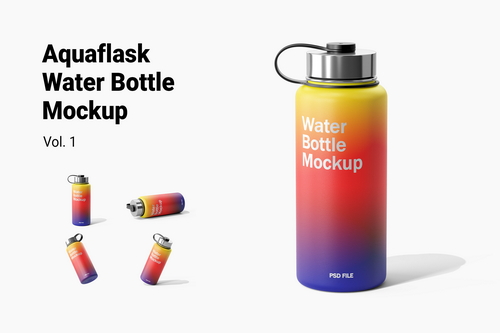 Aquaflask Water Bottle Mockup Vol.1