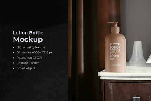 Pump Dispenser Cosmetics Bottle Mockup