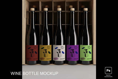 Wine Bottle Mockup