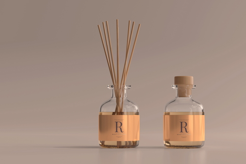 Incense Air Freshener Reed Diffuser Glass Bottle Mockup