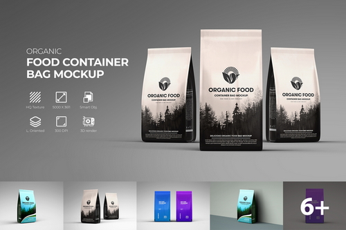 Plastic Food Packaging Pouch Bag Mockup