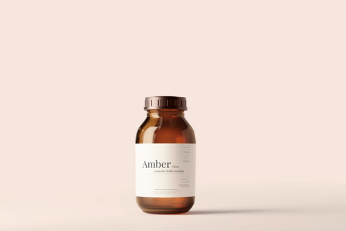 Amber Glass Jar Mockup