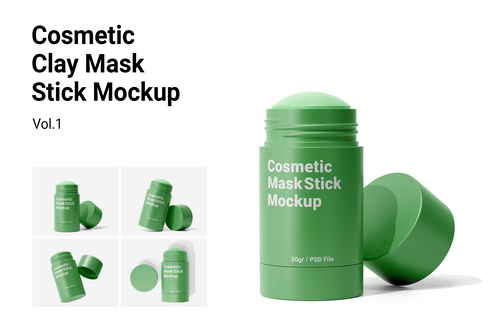 30gr Cosmetic Clay Mask Stick Mockup Vol.1