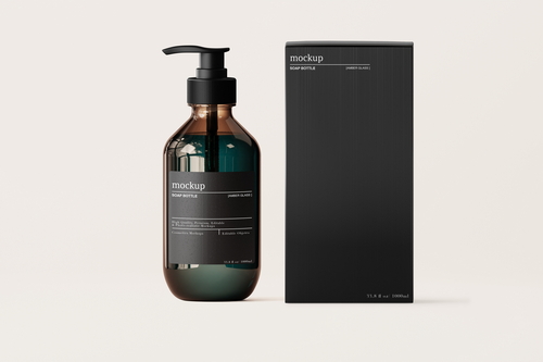 Amber – Glass Soap Bottle Mockup Set