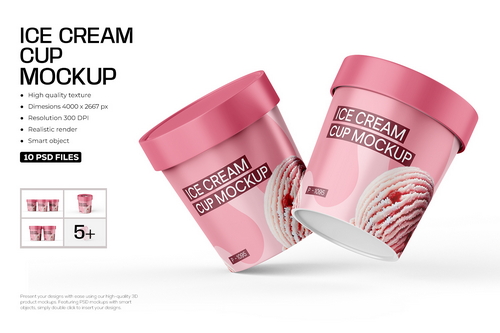 Plastic Ice Cream Cup Mock-Up