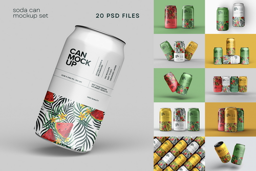 Soda Can Mockup Set