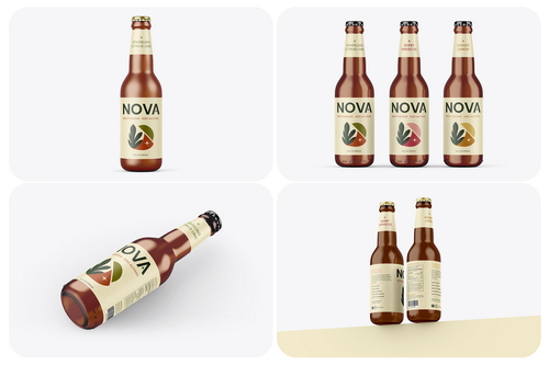 Glass Bottle Mockup Set
