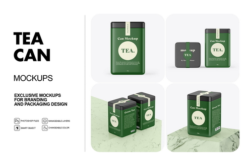 Tea Can Mockups