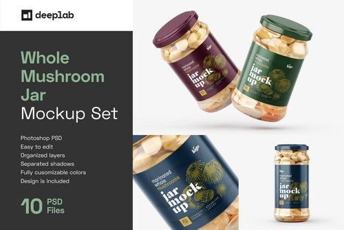 Whole Mushroom Jar Mockup Set
