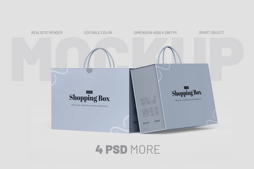 Carton-Type Shopping Box Mockup