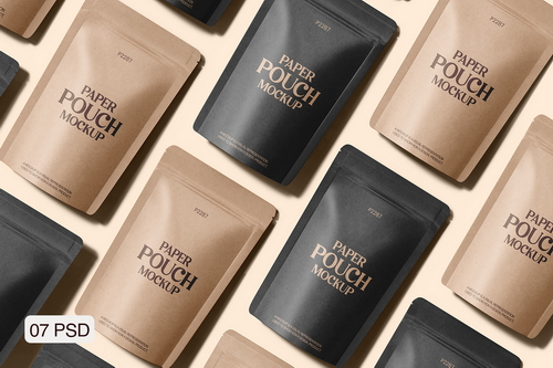 Kraft Paper Stand-Up Pouch Mockup