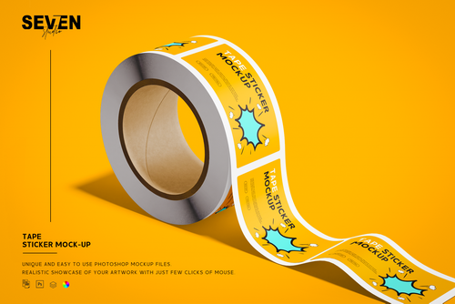 Tape Sticker Mockup Set