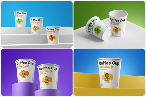 Disposable Paper Coffee Cup Mockup