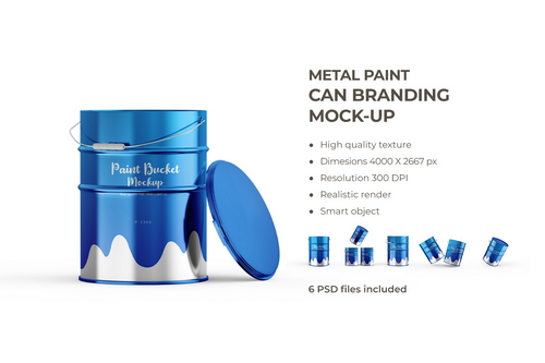 Metal Paint Can Branding Mockup