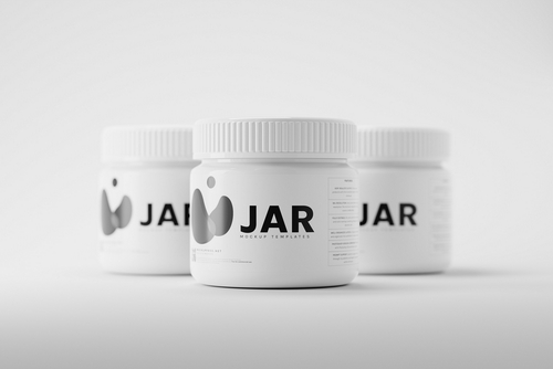 White Plastic Cosmetic Jar Mockups