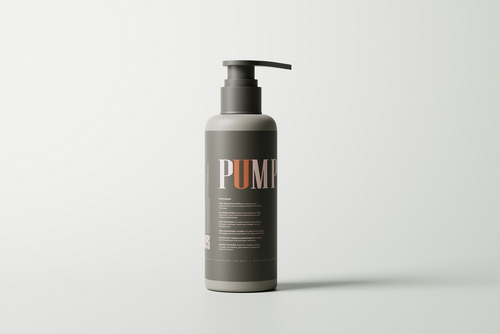 Greige Plastic Pump Bottle Mockup Set