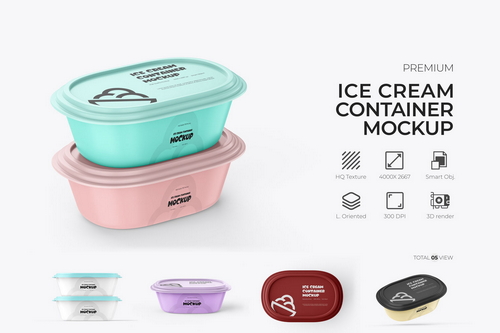 Sealed Plastic Food Container Mockup