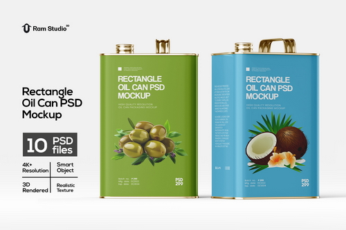 Oil Tin Can Packaging Mockup