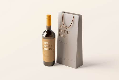 Wine Bottle and Bag Mockup Scenes