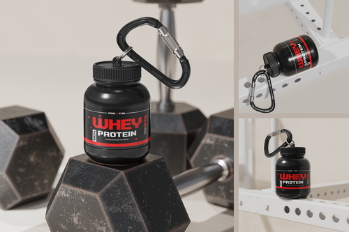 Protein Keychain Container Mockup