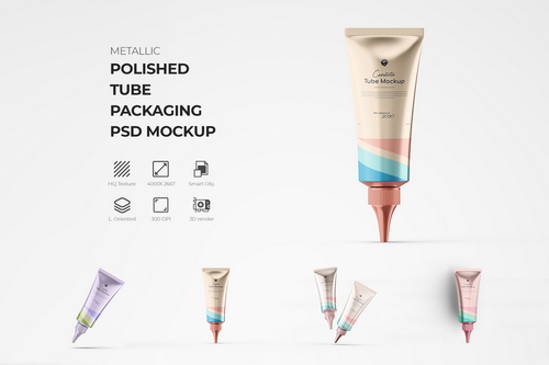 Metallic Polished Tube Mockup