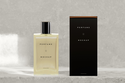Perfume Bottle Mockups Glass & box
