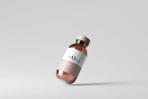 Amber Glass Medicine Bottle Mockup