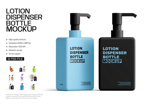 Lotion Dispenser Bottle Mockup