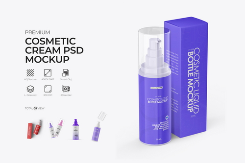 Cosmetic Pump Bottle Mockup