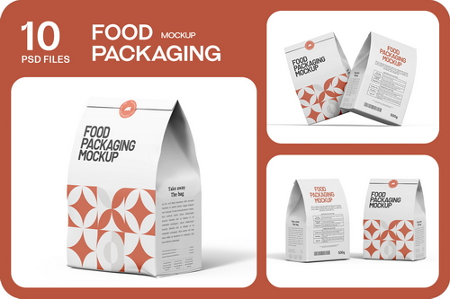 Food Paper Bag Mockup