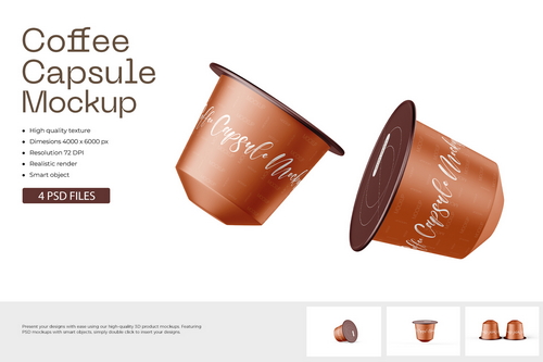 Coffee Capsule PSD Mockup