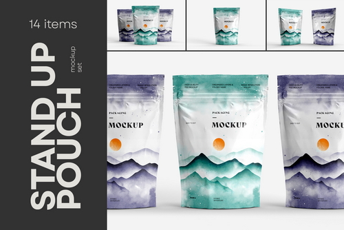 Stand Up Zip Lock Pouch Mockup