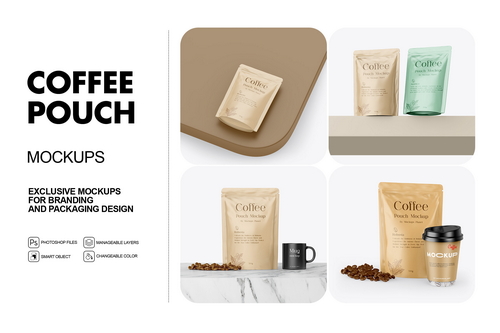 Coffee Pouch Mockups